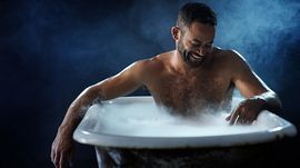 A man who bathes