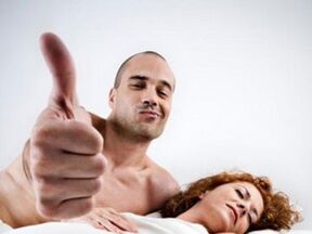 a woman with a man who enlarged his penis with folk remedies